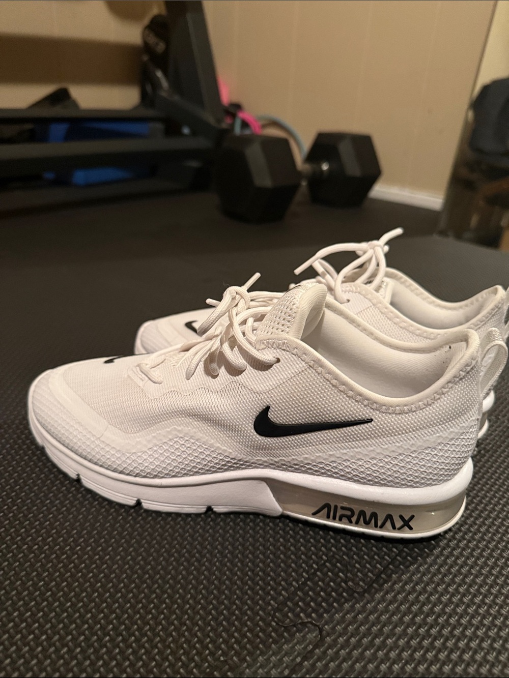 Nike Women’s White Sneakers with Black Swoosh Air Max